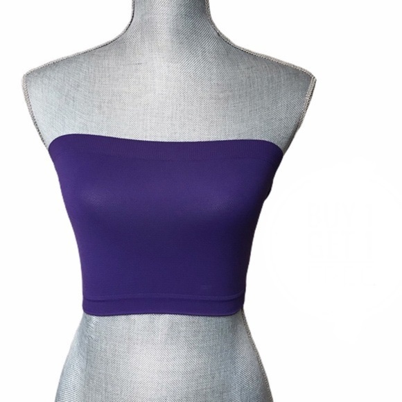 PURPLE longline bandeau bralette One size New - Picture 1 of 3